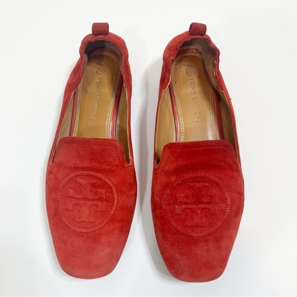 Tory Burch Leigh Loafers Tomato Red Size 6 - Picture 2 of 11
